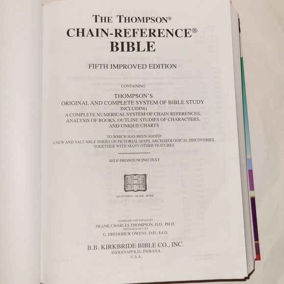 Thompson Chain Reference KJV Bible Kirkbride Style 513 Hardcover Red Letter VGUC - Picture 11 of 13